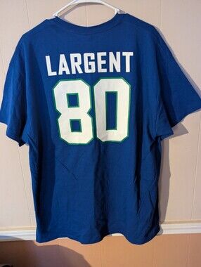 Steve Largent Seattle Seahawks NFL Team Apparel T-Shirt Size XL Blue